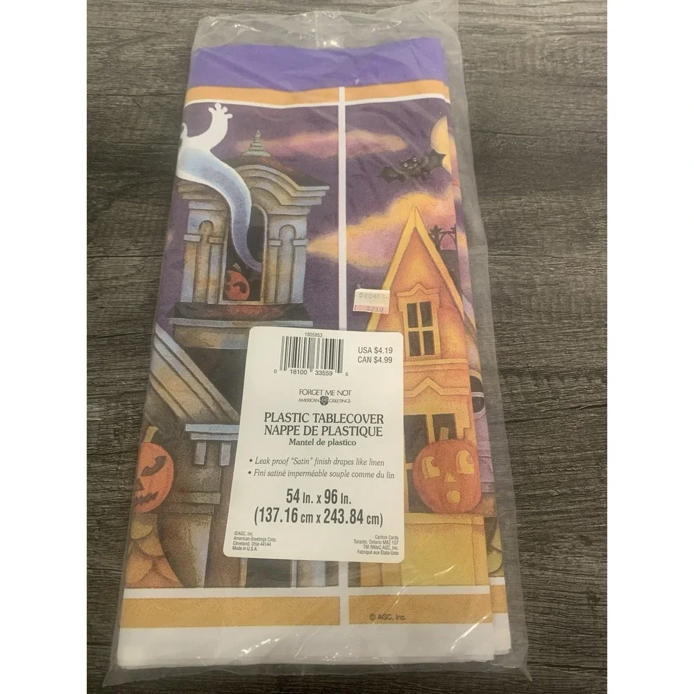 Vintage Halloween Plastic Tablecloth 54x96